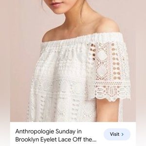 Sunday in Brooklyn eyelet lace off the shoulder blouse